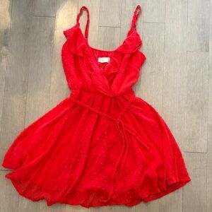 Altar'd State Vibrant Red Textured Fabric Mini